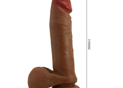 Brauner silikon dildos mit roter spitze 21 cm hoch und 7,5 cm breit baile abel realistischer dildo mulatte