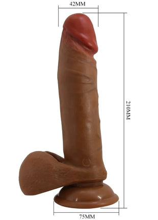 Brauner silikon dildos mit roter spitze 21 cm hoch und 7,5 cm breit baile abel realistischer dildo mulatte