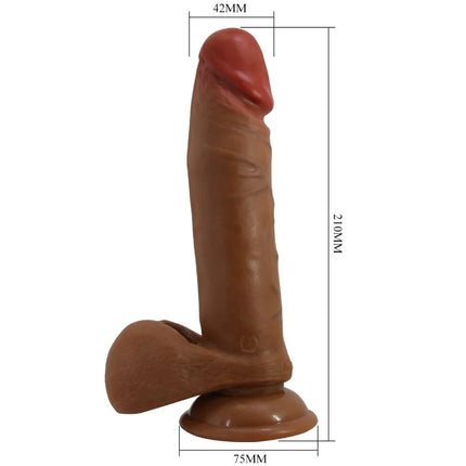 Brauner silikon dildos mit roter spitze 21 cm hoch und 7,5 cm breit baile abel realistischer dildo mulatte