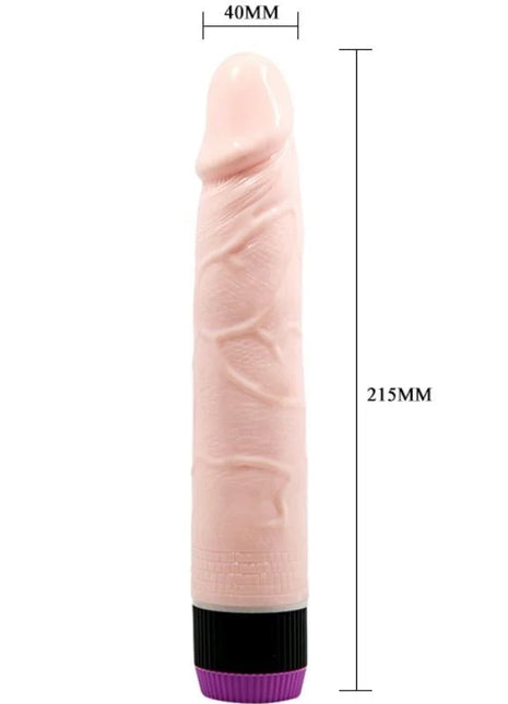 Baile adour club realistischer vibrator 21,5 cm pink silikon mit strukturierten rillen und schwarz-lila basis