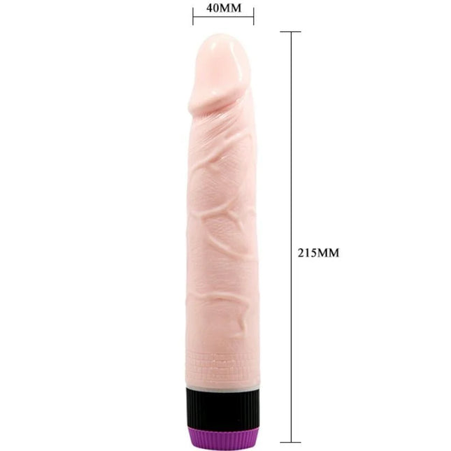 Baile adour club realistischer vibrator 21,5 cm pink silikon mit strukturierten rillen und schwarz-lila basis