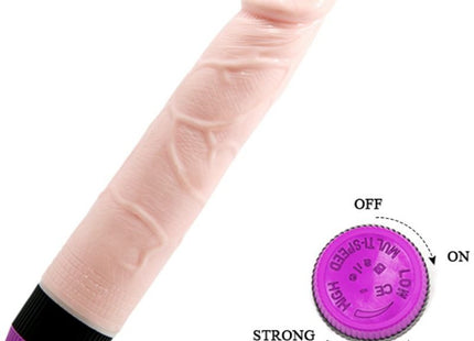 Rosa silikon vibrator mit verstellbarem geschwindigkeitsregler und lila schwarzer basis 21,5 cm lang