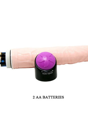 Rosa silikon realistischer vibrator 23 cm mit lila stufenschalter und zwei aa batterien von baile