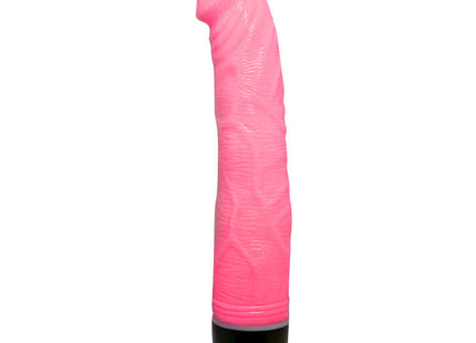 Pink silikon vibrator mit strukturierter oberfläche und schwarz-lila basis baile adour club realistischer vibrator 23 cm rosa