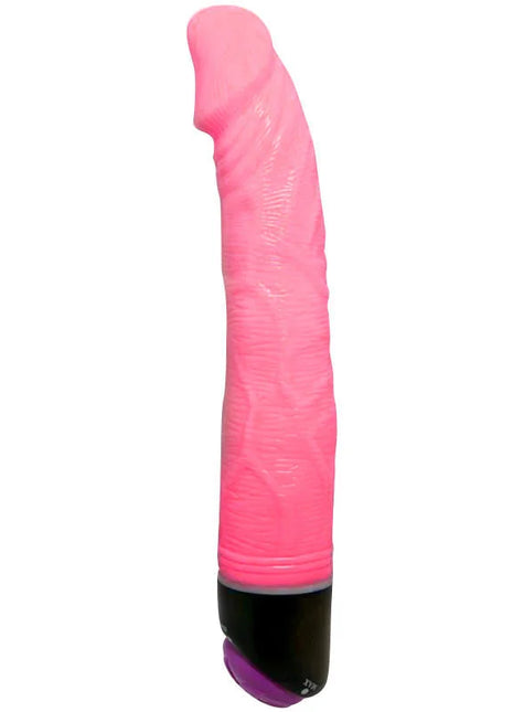 Pink silikon vibrator mit strukturierter oberfläche und schwarz-lila basis baile adour club realistischer vibrator 23 cm rosa