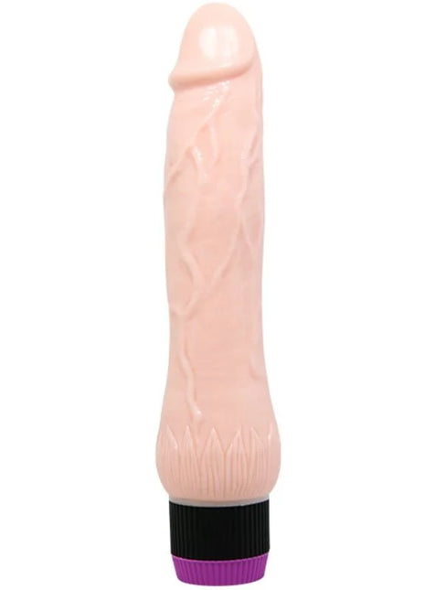 Pink silikon vibrator mit strukturierter oberfläche und schwarzem lila sockel von baile adour club 22 cm