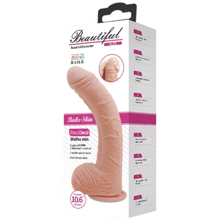 Beige baile-skin realistischer hauddildo 27 cm aus silikon in originalverpackung