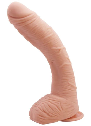 Peachfarbener silikon dildo baile alex mit realistischer textur und gebogenem design 27 cm lang