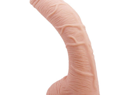 Pink silikon dildo mit realistischer strukturierter oberfläche und gebogenem design 27 cm von baile