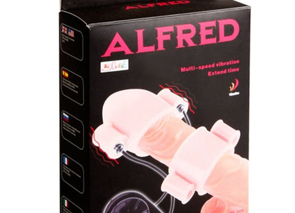 Pink silikon alfred penisvibrator mit mehrstufiger vibration in verpackung von baile mit steuerung