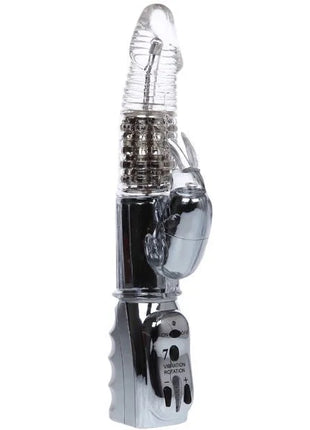 Baile amour raketen transparenter rotator 26.5 cm klarer plastik und chrom fertiger kaninchen vibrator mit strukturierter grifffläche