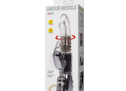 Baile amour raketen transparenter rotator 26 5 cm klar und silberner 7 funktionen vibrationsspielzeug mit strukturierter griffhand
