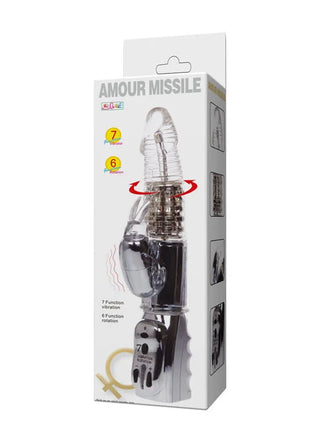 Baile amour raketen transparenter rotator 26 5 cm klar und silberner 7 funktionen vibrationsspielzeug mit strukturierter griffhand