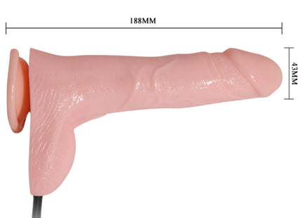 Pink silikon dildo mit strukturierter oberfläche und saugnapf mit kabel 15 cm von BAILE