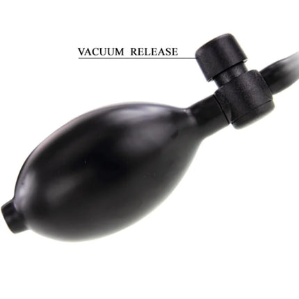 Baile schwarzer gummiballon luftpumpe mit vakuumventil für aufblasbaren realistischer dildo mit saugnapfen 15 cm