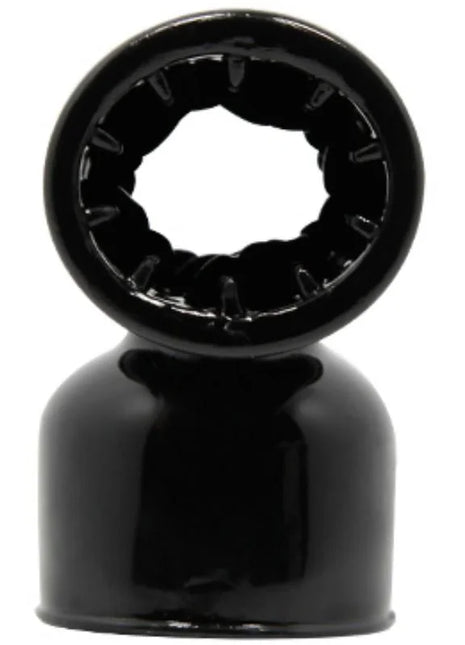 Schwarzer glänzender silikon cock ring mit strukturierter innenseite und abgerundetem grund von BAILE für männliche massager