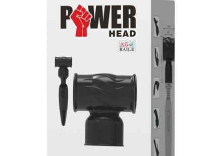 Schwarzer austauschbarer powerkopf aus kunststoff für männliches massager mit texturiertem ergonomischem design und spitzem ende
