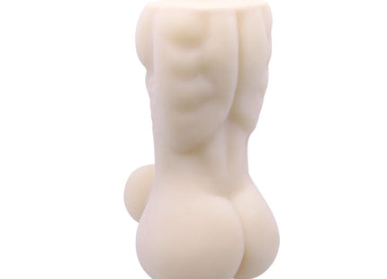 Cremefarbener, modellierter kerzenkörper mit definierten bauchmuskeln und abgerundetem gesäß als back spirit minimasturbator für männer