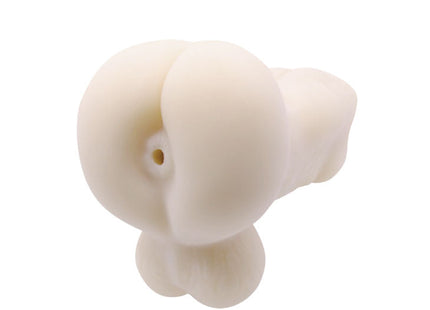 Creamfarbener silikon analplug mit glatter oberfläche und spitz zulaufendem körper von BAILE back spirit für männer