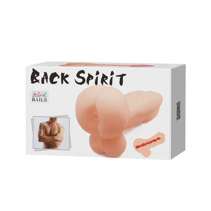 Rosa silikon minimasturbator für männer von baile in weißer box mit rückansicht und aufschrift back spirit
