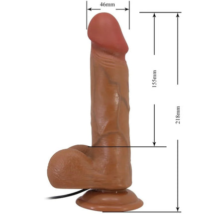 Brauner silicone realistischer vibrator bahamut 21,8 cm mit fernbedienung und standfuß