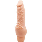 Peachfarbener silikon dildo mit strukturierten rillen und abgerundetem boden baile barbara realistischer vibrator 19,5 cm haut