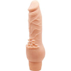 Peachfarbener silikon dildo mit strukturierten rillen und abgerundetem boden baile barbara realistischer vibrator 19,5 cm haut