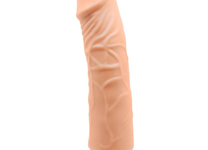 Peachfarbener silikon dildo mit strukturierter oberfläche und geripptem boden im baile barbara realistischer vibrator 20 cm