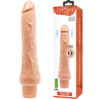 Beiger silikonvibrator mit realistischer struktur und geripptem sockel von baile modell barbora 25 cm lang