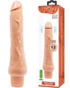 Beiger silikonvibrator mit realistischer struktur und geripptem sockel von baile modell barbora 25 cm lang
