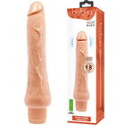 Beiger silikonvibrator mit realistischer struktur und geripptem sockel von baile modell barbora 25 cm lang