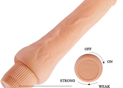 Peachfarbener silikonvibrator baile barbara realistischer vibrator 25 cm mit strukturierter oberfläche und wellenbasissteuerung