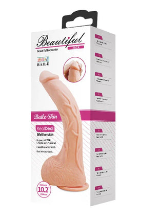 Beige baile-skin realdeal lifelike hautdildo in weißer und rosa verpackung bailey beautiful jack 26 cm