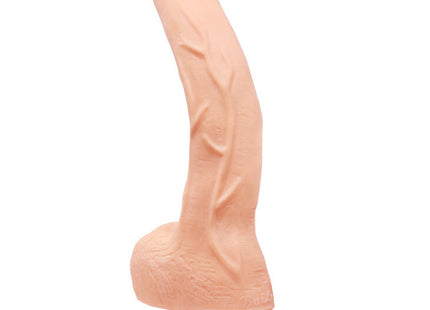 Peachfarbener silikon dildo mit gebogenem design und strukturierter oberfläche von baile beautiful jack 26 cm