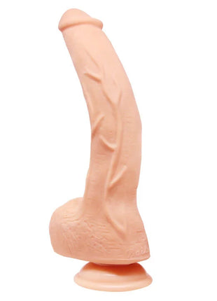 Peachfarbener silikon dildo mit gebogenem design und strukturierter oberfläche von baile beautiful jack 26 cm