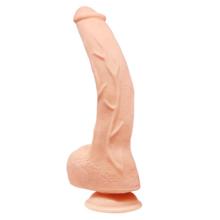 Peachfarbener silikon dildo mit gebogenem design und strukturierter oberfläche von baile beautiful jack 26 cm