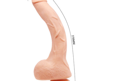 Peachfarbener silikon-dildo mit strukturierter oberfläche und gebogenem design 26 cm lang von baile beautiful jack