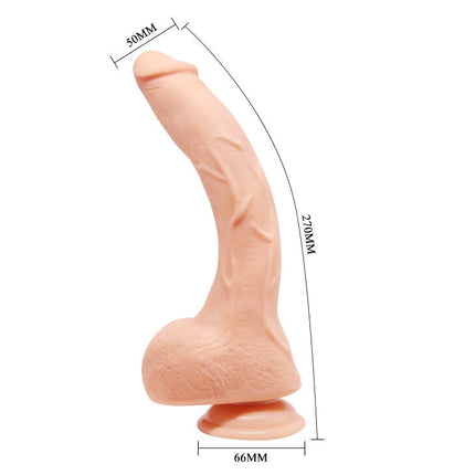 Peachfarbener silikon-dildo mit strukturierter oberfläche und gebogenem design 26 cm lang von baile beautiful jack