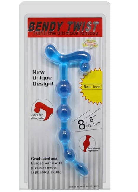 Blaue transparente kunststoff biegsame twist anal wand mit perlenförmigem design von BAILE