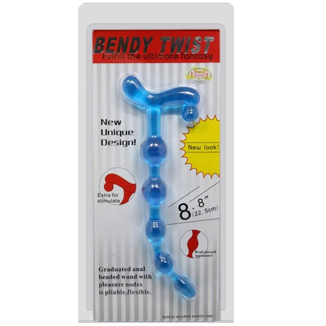 Blaue transparente kunststoff biegsame twist anal wand mit perlenförmigem design von BAILE