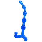 Bendy twist blaue analkugeln aus klarem blauem flexiblem kunststoff mit gebogener schnittform und mehreren kugeln
