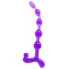 Lila silikon analplug mit gebogenem design und mehreren kugelförmigen perlen von baile bendy twist