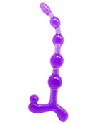 Lila silikon analplug mit gebogenem design und mehreren kugelförmigen perlen von baile bendy twist