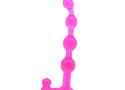 Bailé bendy twist rosa analplug aus durchsichtigem pinkem kunststoff mit gebogenem design und abgerundeten kugeln