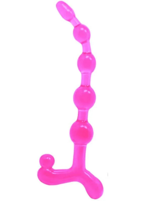 Bailé bendy twist rosa analplug aus durchsichtigem pinkem kunststoff mit gebogenem design und abgerundeten kugeln