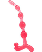 Bailé bendy twist rote analbälle rosa transparente silikon analplug mit abgerundeten kugeln und y-förmiger basis