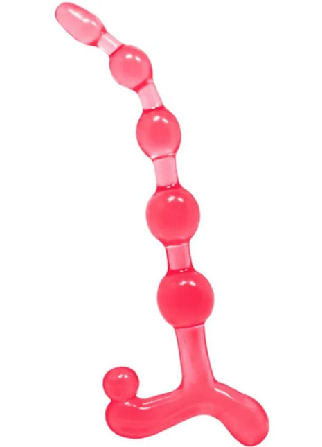 Bailé bendy twist rote analbälle rosa transparente silikon analplug mit abgerundeten kugeln und y-förmiger basis