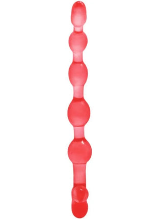 Baile bendy twist rote analbälle aus durchsichtigem roten silikon mit glänzendem finish und gleichmäßig geformten segmenten