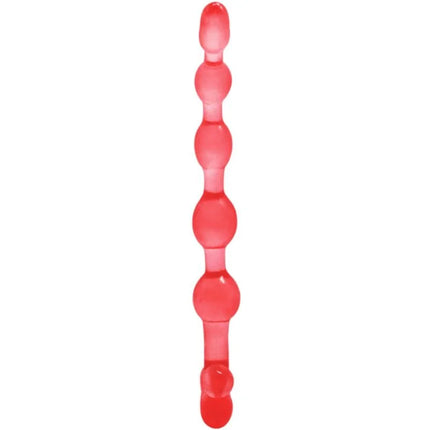 Baile bendy twist rote analbälle aus durchsichtigem roten silikon mit glänzendem finish und gleichmäßig geformten segmenten