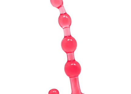 Bailé bendy twist rote analbälle rosa transparente silikon analplug mit abgerundeten kugeln und y-förmiger basis